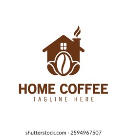 Coffee bean logo design with house Vecto