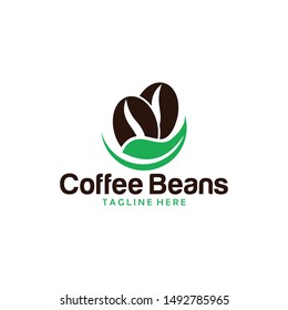 coffee bean logo design icon vector