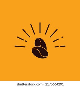 Coffee bean logo design. Minimalistic vector. coffee beans