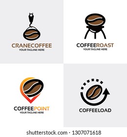 Coffee Bean Logo Design Set Template Collection