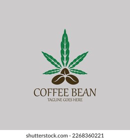 Coffee bean logo design template. Vector illustration