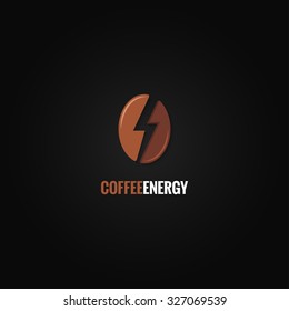 coffee bean logo flash energy concept background