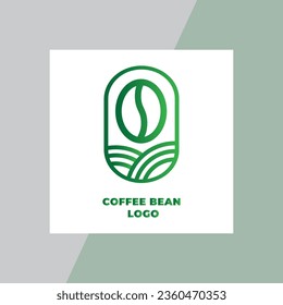 Coffee Bean Logo With Green Gradient Color
