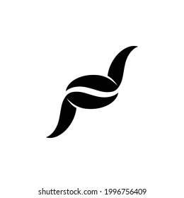 logotipo de frijol de café de alto sabor volante