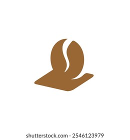 coffee bean logo icon for cafe or coffee shop