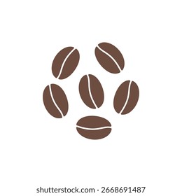 Icono del logotipo del grano de café aislado en el fondo blanco