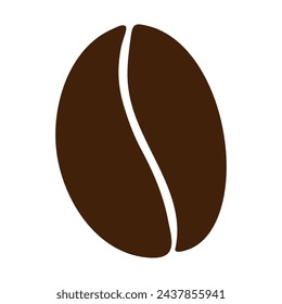 Coffee bean logo idea Design concept for icon, sticker, pointer in trendy dark coffee shade Isolate 