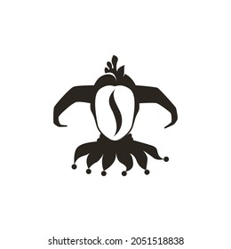 Coffee Bean Logo Identity Joker Clown Logo. Icon Symbol Vector Template. Joker Logo Concept Vector Design