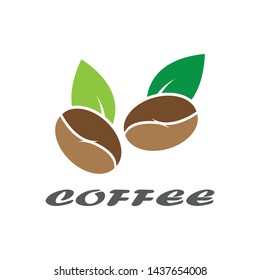 Coffee bean logo. Isolated coffee beans on white background.EPS 10.Vector illustration