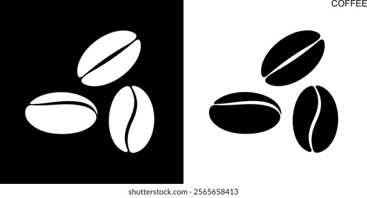 Coffee bean logo. Isolated coffe beans on white background