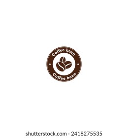 Coffee bean logo, coffee bean label vector graphics