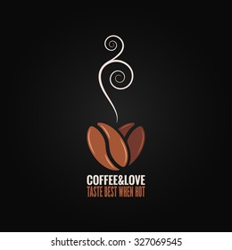 coffee bean logo love concept background