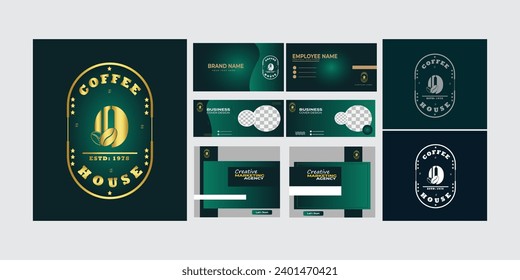 Coffee bean logo luxury O Letter design template elements - vector sign. O Letter logo for business card, social post, cover photo corporate identity.