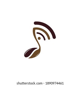 coffee bean logo and music. cafe design. concept templates