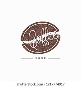 Logo del grano de café sobre fondo blanco