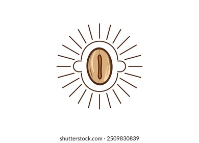 Coffee bean logo with rotating lines.
