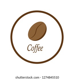 Coffee bean logo round design vector template