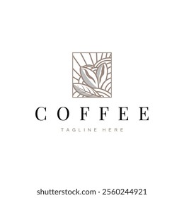 Coffee Bean Logo Coffee Shop Design Simple Minimalist Vector Drink Illustration Symbol Icon Template