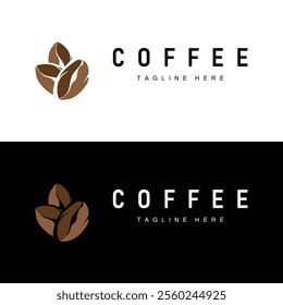 Coffee Bean Logo Coffee Shop Design Simple Minimalist Vector Drink Illustration Symbol Icon Template