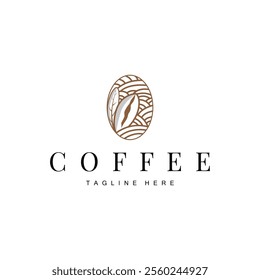 Coffee Bean Logo Coffee Shop Design Simple Minimalist Vector Drink Illustration Symbol Icon Template