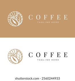 Coffee Bean Logo Coffee Shop Design Simple Minimalist Vector Drink Illustration Symbol Icon Template