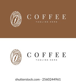 Coffee Bean Logo Coffee Shop Design Simple Minimalist Vector Drink Illustration Symbol Icon Template