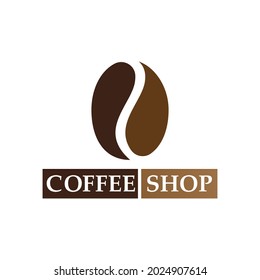 Coffee bean logo and symbol shop