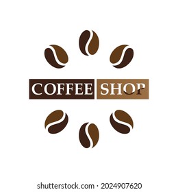 Coffee bean logo and symbol shop