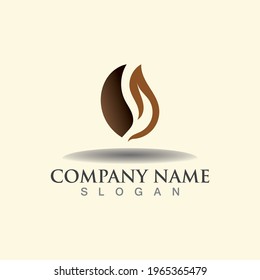 Coffee Bean logo template. Creative vector design idea illustration forum