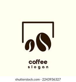 Coffee Bean logo template icon vector design