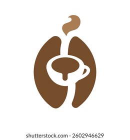 Coffee bean logo template. Isolated coffe bean on white background