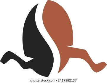 Coffee Bean logo Template in a modern minimalist style