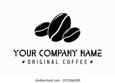 Coffee Bean Logo Template Vector Icon Isolated On White Background