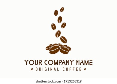 Coffee bean logo template vector icon isolated on white background