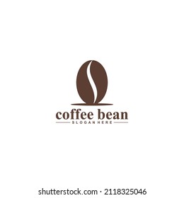 coffee bean logo template in white background