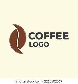 Coffee bean logo vector, Illustration logo design of coffee.