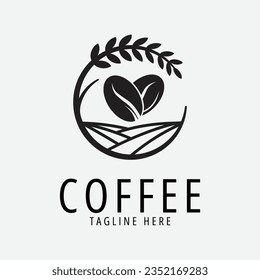 diseño del vector del logotipo del frijol café