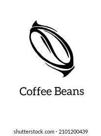 coffee bean logo vector image for black and white template