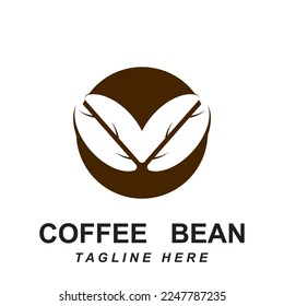 coffee bean logo vector with slogan template