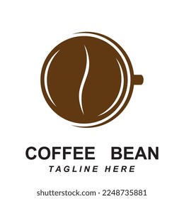 coffee bean logo vector with slogan template