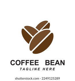 coffee bean logo vector with slogan template