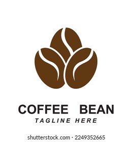 coffee bean logo vector with slogan template