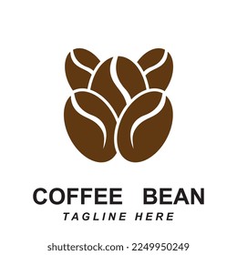 coffee bean logo vector with slogan template