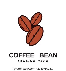 coffee bean logo vector with slogan template