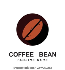 coffee bean logo vector with slogan template