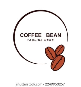 Logo für Kaffeebohnen, Vektorgrafik mit Slogan-Vorlage
