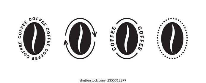 Coffee bean logos. Coffee shop labels set. Vector scalable graphics