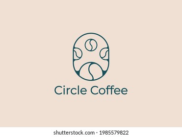 Modernes Symbol für die Kaffeebohne, Vektorgrafik, Coffee-Logo