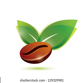 coffee bean natural, stylized vector icon