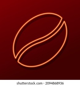 coffee bean neon sign, modern glowing banner design, colorful modern design trend. Vector illustration.